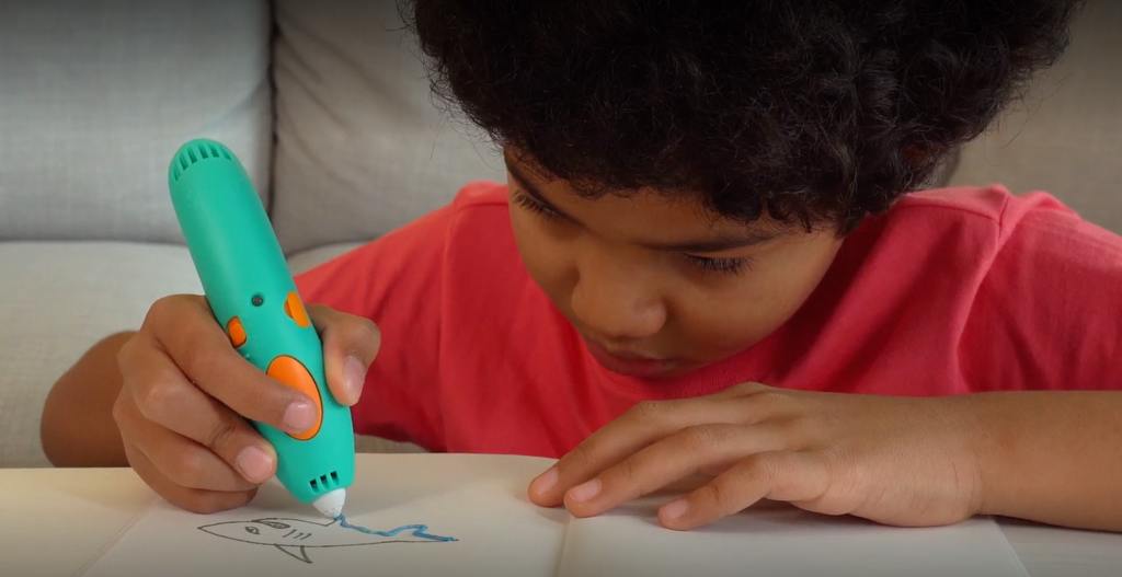 Kids 3D-Pen Starter Kit - Blue - Combodeal with 2x DIY 3D Print Moving Toys  - 3D&Print