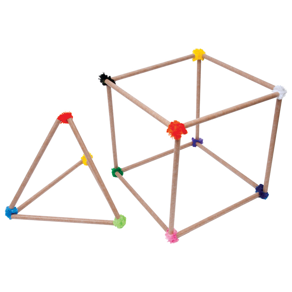 Triangle and cube structure created with Pioneering Structures kit.